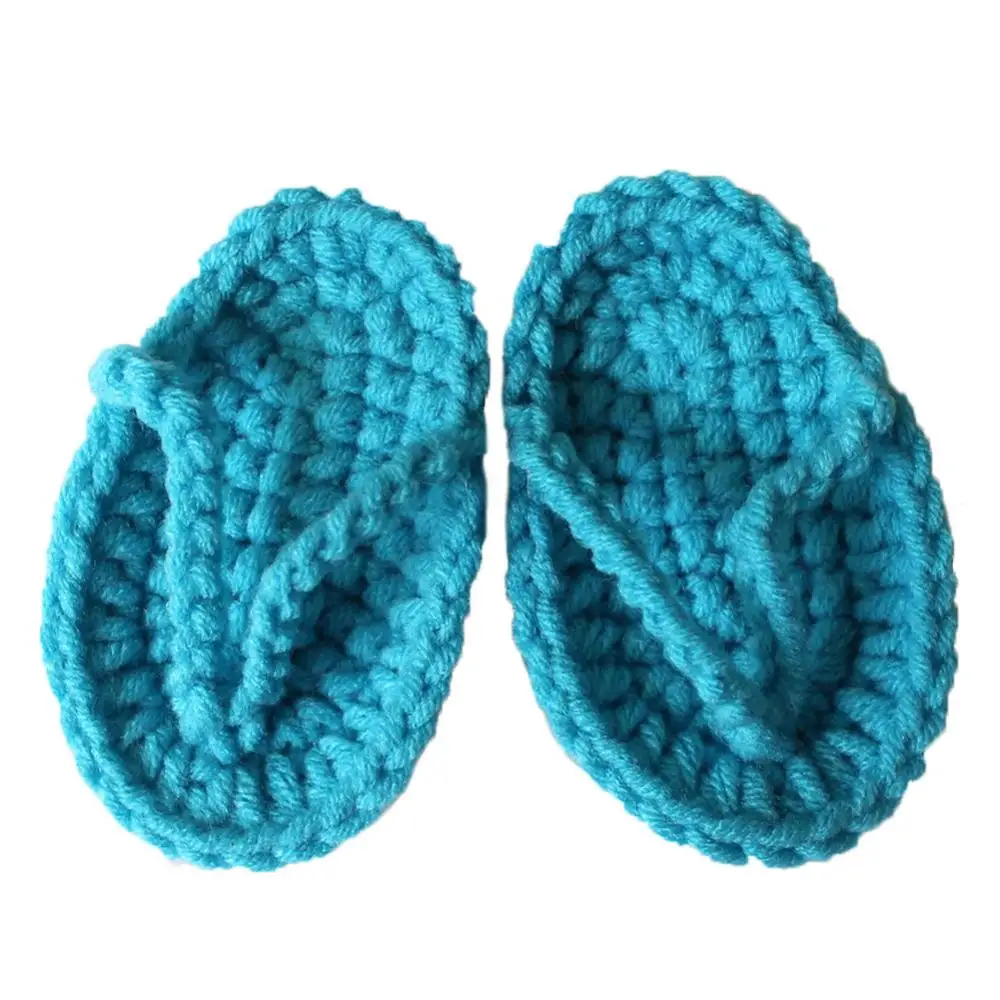 Mini Photography Prop Newborn Baby Solid Color Crochet Flip-Flops Infant Slippers Photo Props Babies Accessories Newborn Photogr for baby sandals