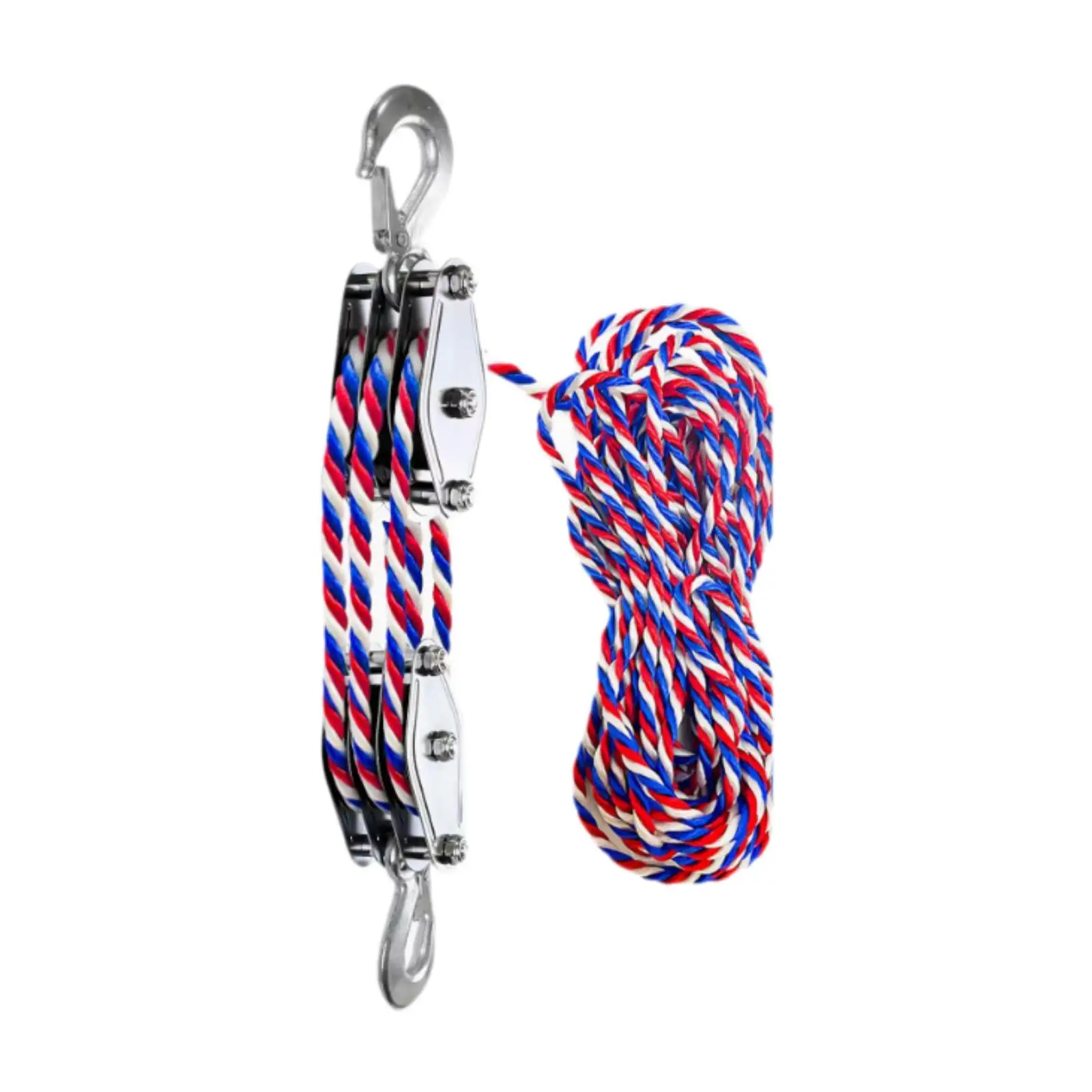 Block and Tackle Pulley System with 15 M Rope 1100lbs Rope Hoist Pulley System for Warehouse Lifting Objects Utility Accessories