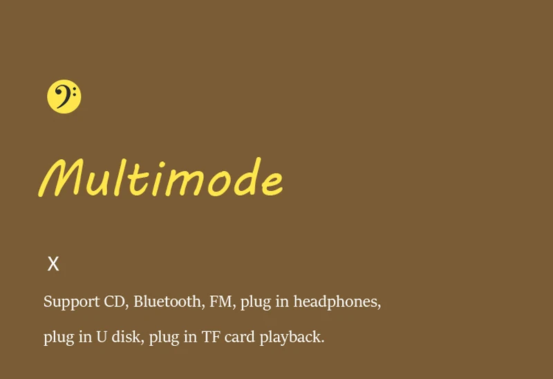 CD Player Portable KC-718 Hifi Bluetooth Dual Speakers FM Radio Headphone Mode U