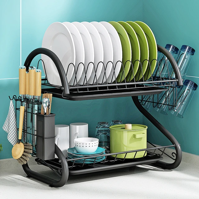 3 Layers Kitchen Dish Rack Drain Rack Chopping Board Rack Spoon Rack Hang  Tableware Drain Cupboard Tableware Storage Rack - AliExpress