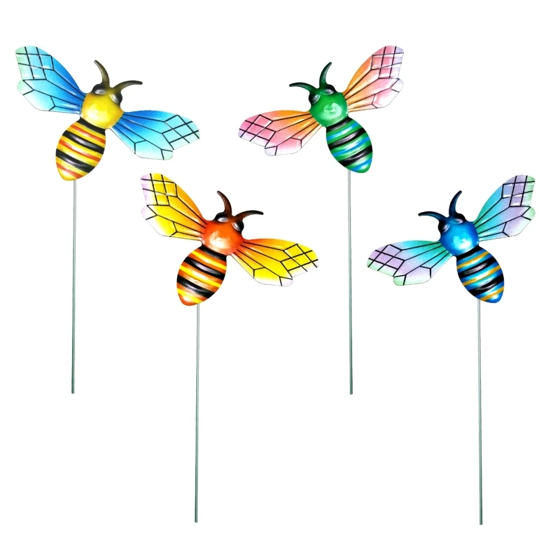 

Metal Garden Bee Statue Art Dwarf Decor Cute Iron Ornaments for Home Yard Patio Outdoor Decoration