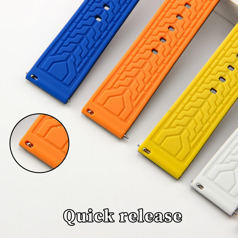 Dual-Tone Quick Release Soft Silicone Watch Strap - Available in Multiple Sizes