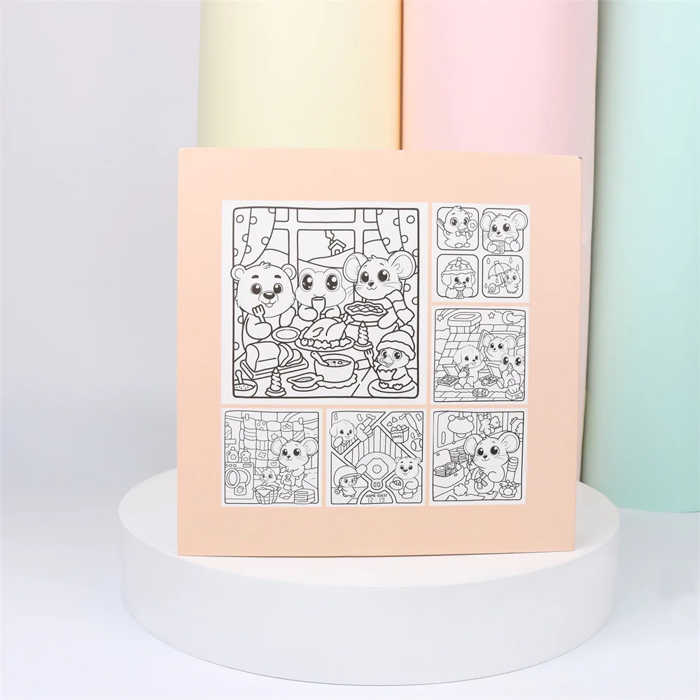 fuzzy hygges coloring book Creative Winter Animal Theme 40 Pages Stress Relief Winter Animal Coloring Book For Adults & Teens 4