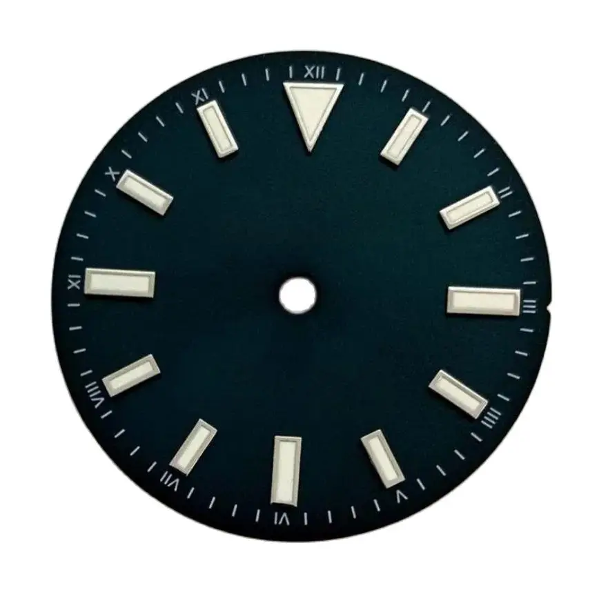 

Watch Accessories Watch Dial 28.5mm Sunburst Dial No Date Green Luminescent Fit Japan NH35 /NH36/4R/7S Automatic Movement