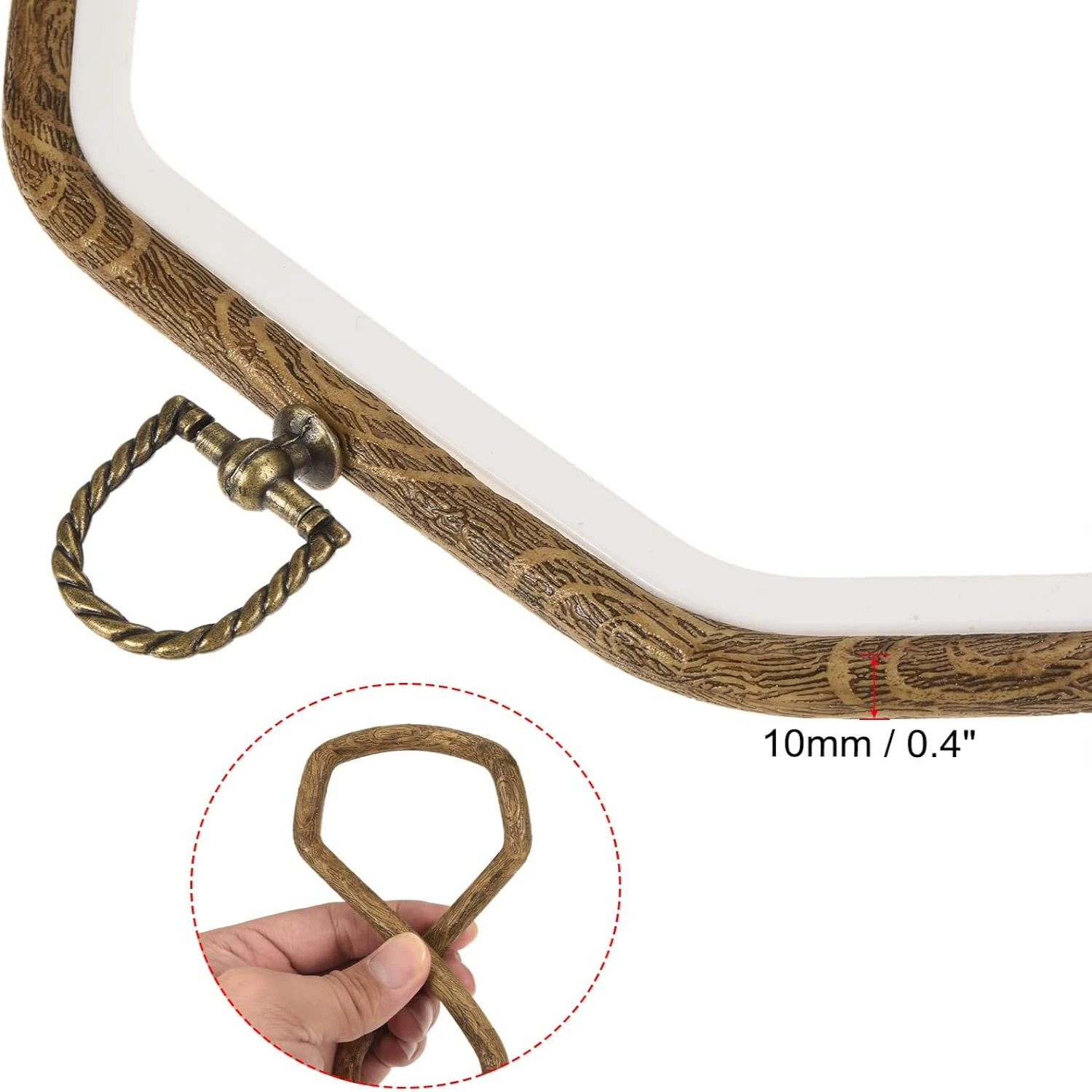 Embroidery Hoop Frame 9x6.5 Inch Octagon Imitated Wood Cross-Stitch Ring for Art Sewing Ornament