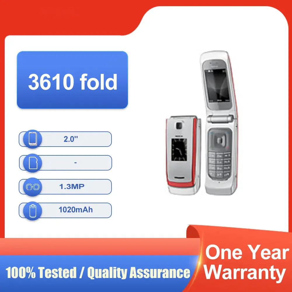 لوحة مفاتيح أصلية غير مقفلة 3610F 3610 قابلة للطي بشريحتين GSM 900/1800/1900 بلوتوث MP4 للهاتف المحمول متعددة اللغات مصنوعة في فنلندا 1