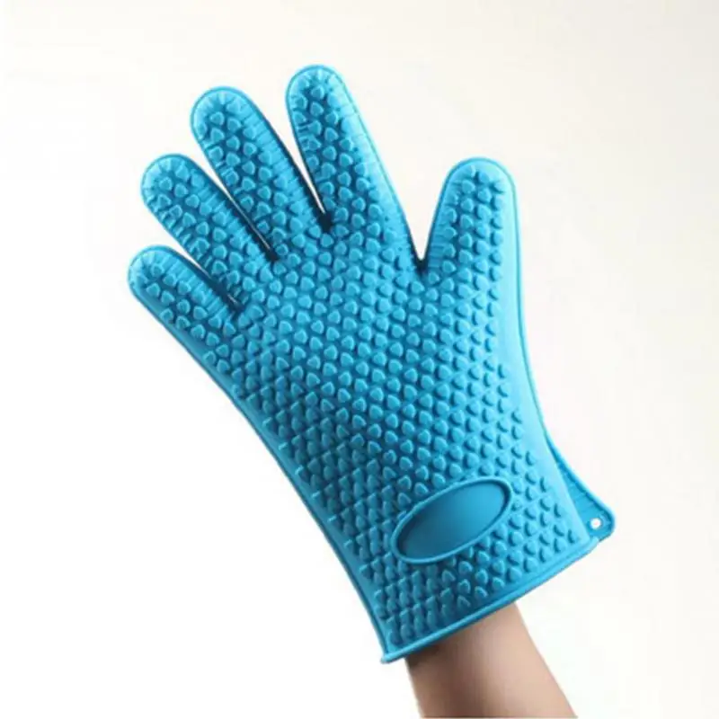 New Silicone Oven Kitchen Glove Heat Resistant Thick Cooking BBQ Grill Mitts  Gadgets Accessories Silicone Gloves - AliExpress