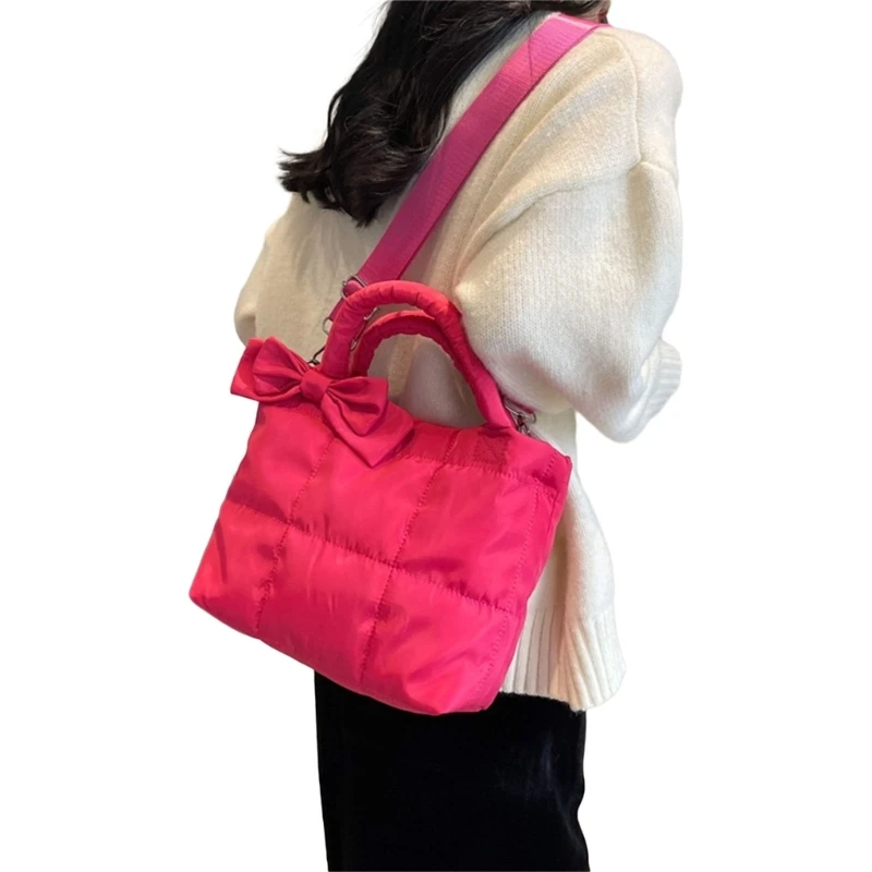 Puffer Bag for Girl Women Fashion Quilted Tote Bag Large Capacity Crossbody Bag