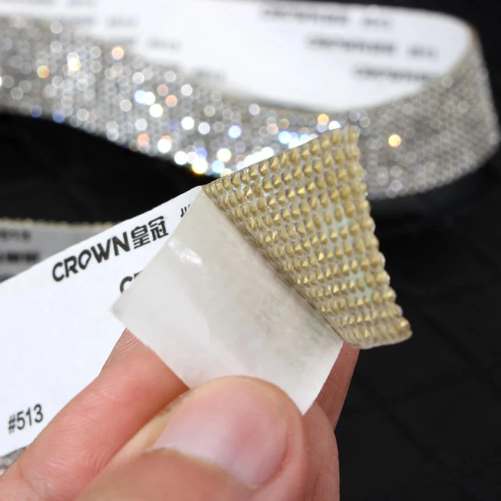 1 Yard Selbst Klebe Kristall Strass Aufkleber Diamant Band DIY Aufkleber Strass Für DIY Event Auto Telefon Dekorationen – Detail 2