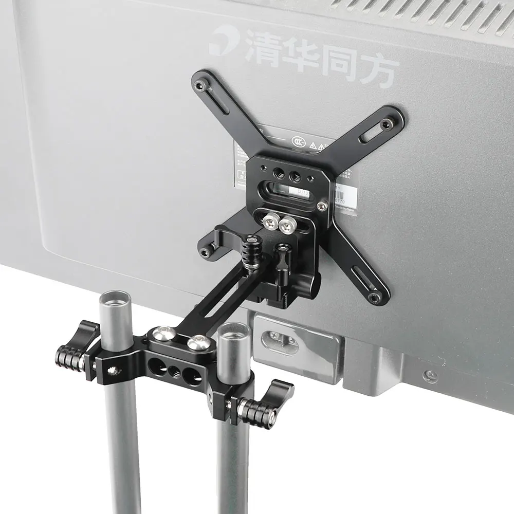 Kimrig vesa monitor lcd bildschirm halterung mit 15mm stangen klemm block 75x75mm 100x100mm vesa halterung halterungen halterung festes flach panel – Detail 2