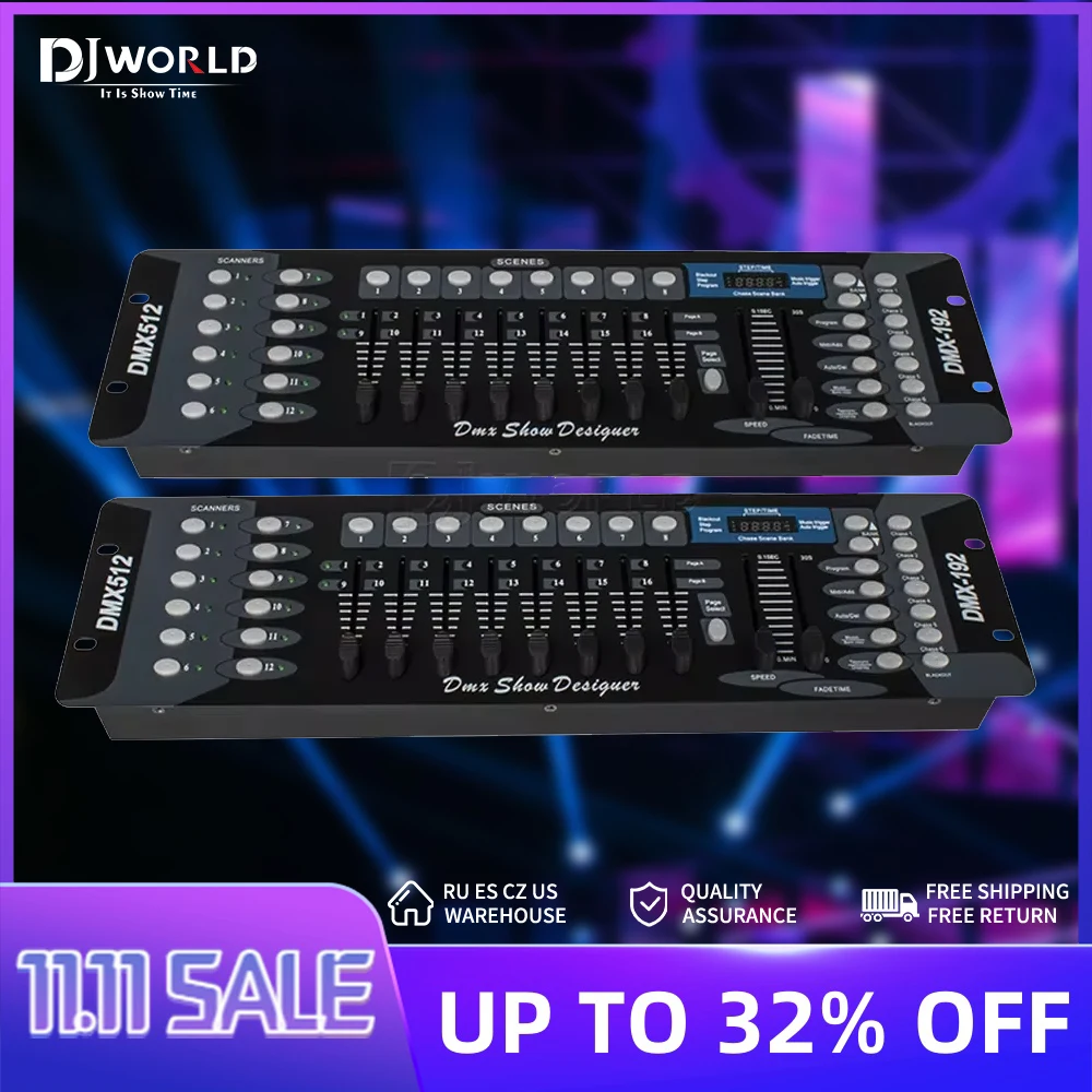 2PCS/SET 192 DMX Controller Stage Lighting DMX512 Console for LED Par Moving Head Beam Wash Spotlight Stage Effect DJ Equipment