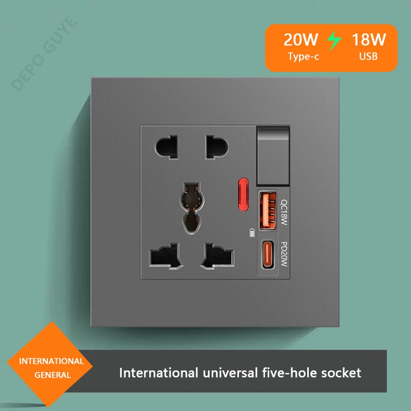 العالمي 20 واط نوع-C التوصيل شحن سريع 5 دبوس مقبس...