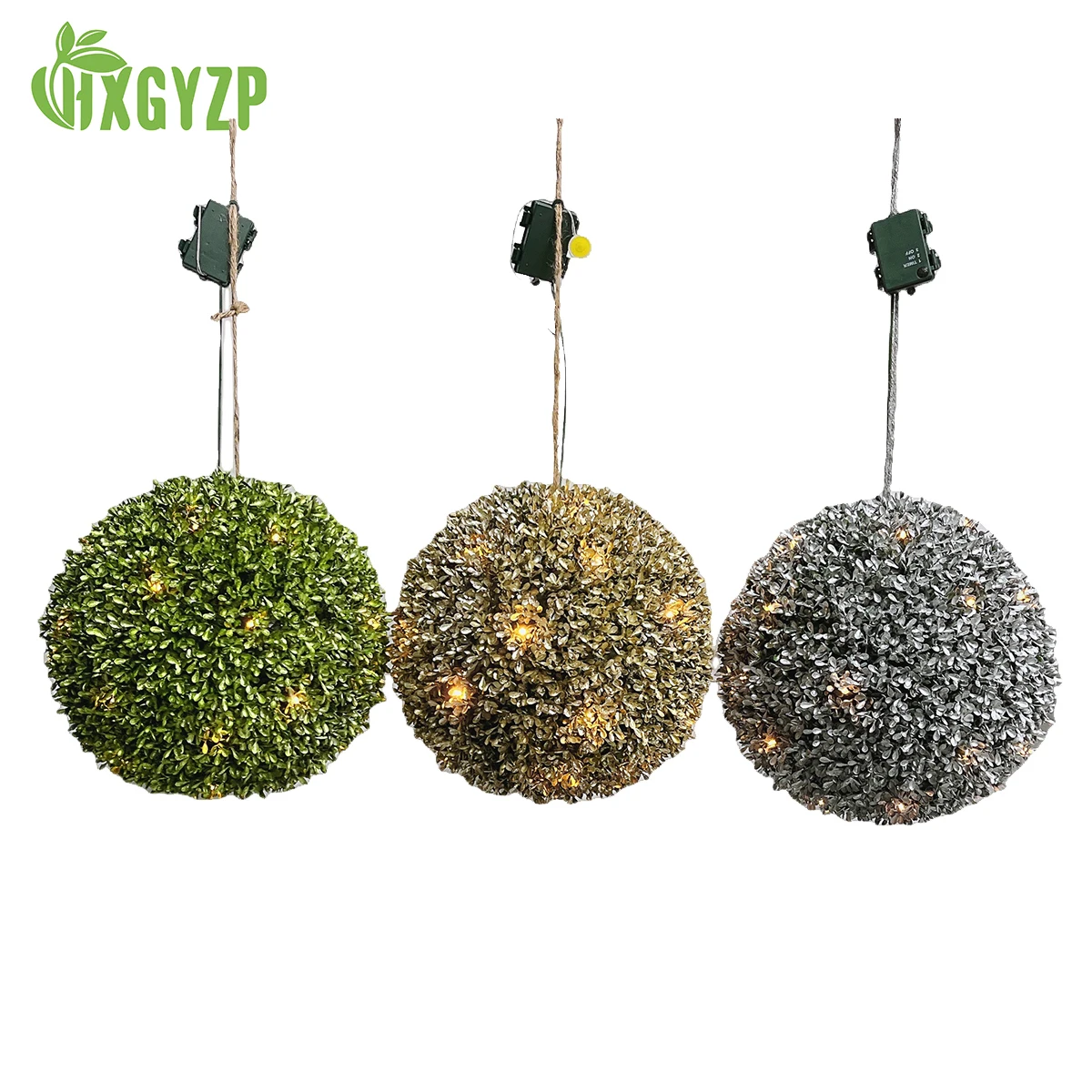 

30/35cm Large Artificial Boxwood Balls Decorative Shiny Sequins Milan Grass Plant Faux Topiary Ball For Garden Wedding Home