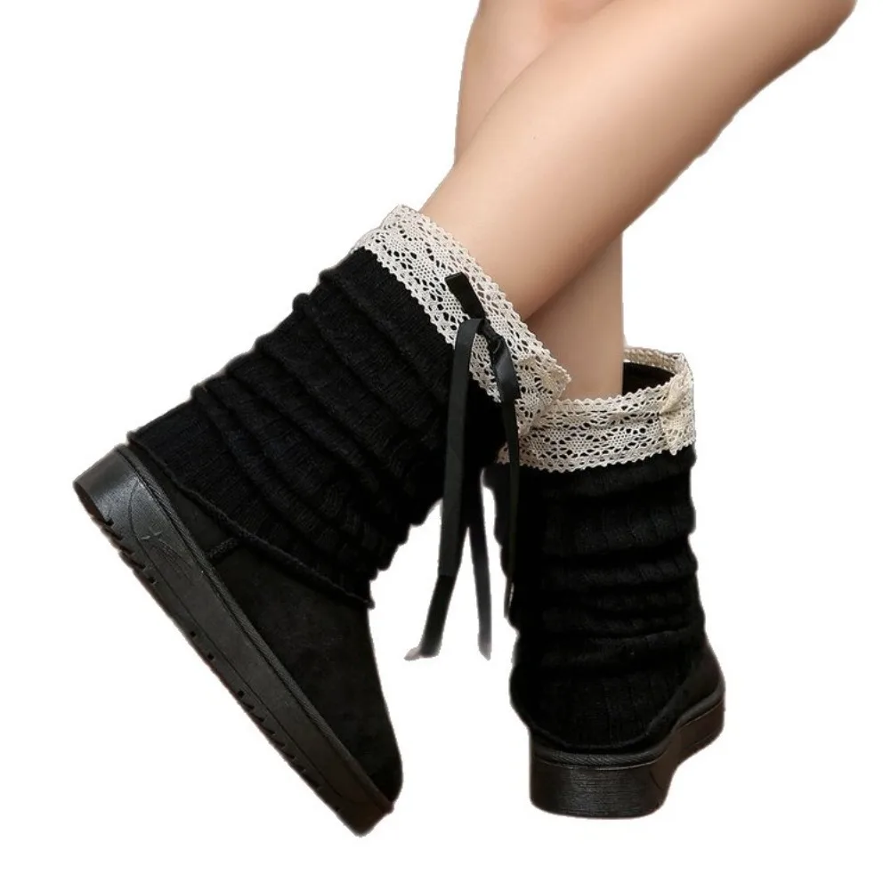 Winter Round Head Sexy Comfortable Non-slip Mid-tube Boots Fashionable New Thick-soled Warm Casual Snow Boots for Women