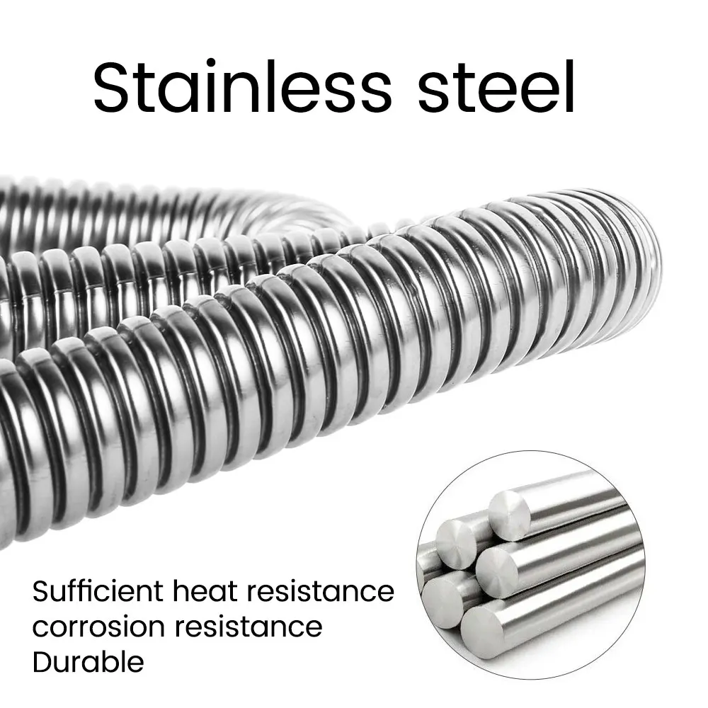 120/200CM Exhaust Pipe Stainless Steel Flexible Exhaust Hose Diesel Gas Vent Hose for Car Air Diesel Parking Heater Accessories