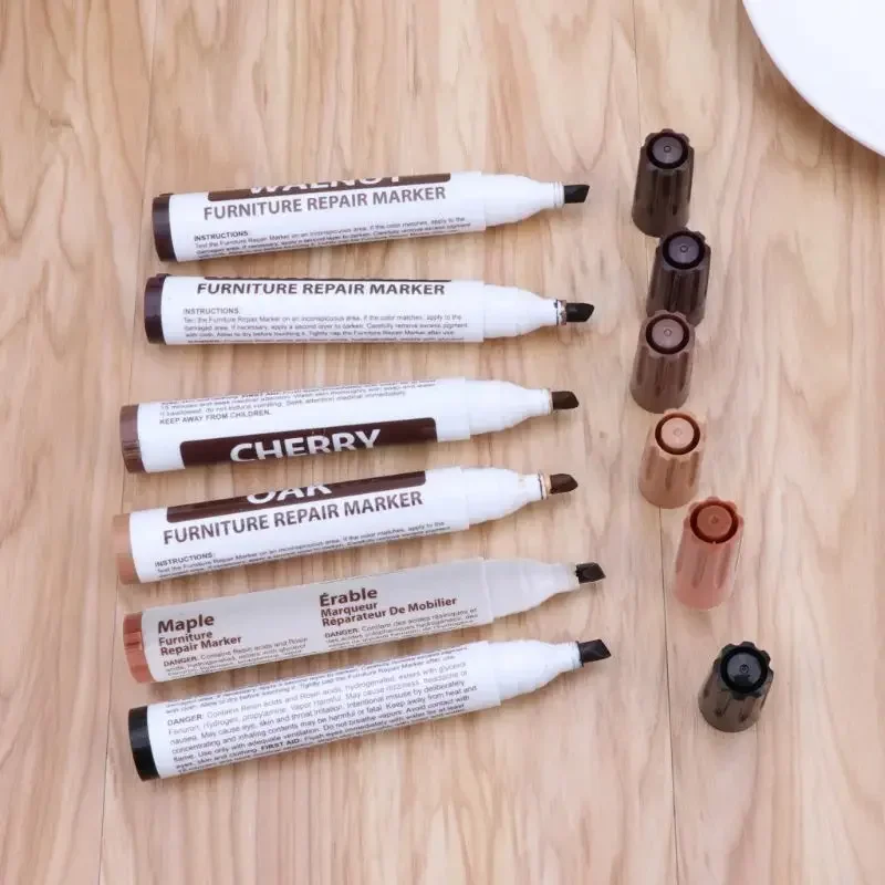 Furniture Repair Pen Markers for Touch Ups & Cover Ups Scratch Repair Marker For Wood Floors, Tables, Desks, Bedpos