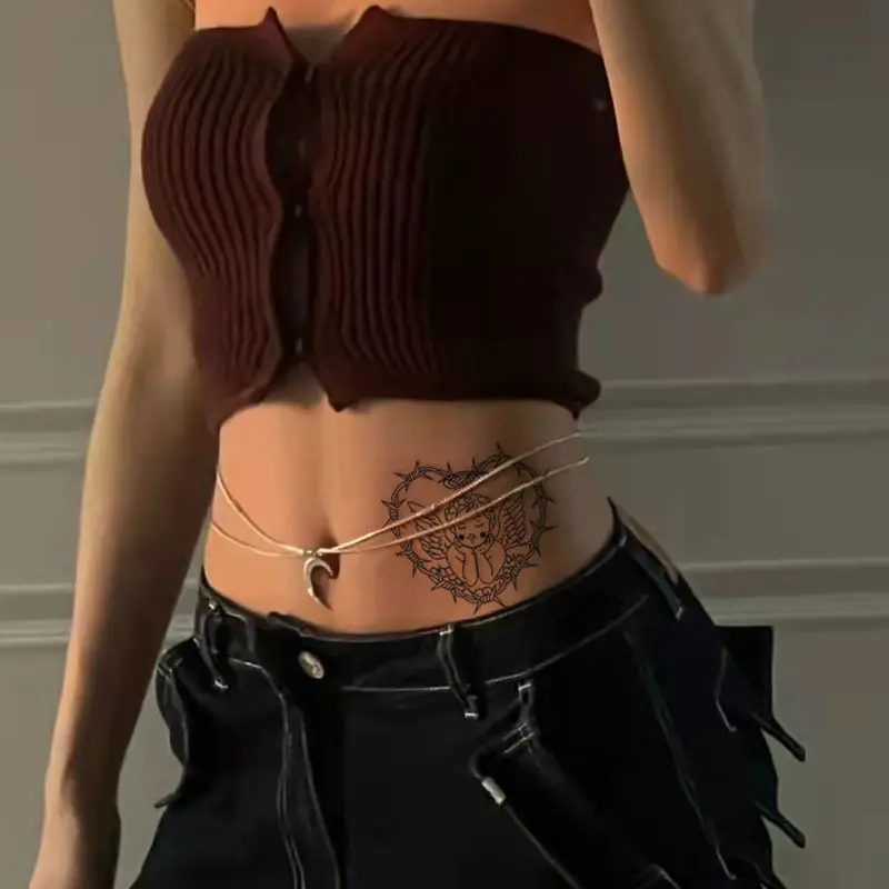 Tatuagem temporária à prova dwaterproof água adesivos de bloqueio do  coração anjo bonito bruxa cruz suco tatuagem adesivos na moda legal falsa  tatuagem para mulher - AliExpress