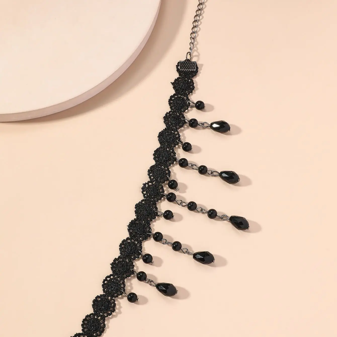 1 Black Crystal Tassel Anklet Ms. Fashion Single Product Holiday Leisure Travel Anklet silver anklet bracelet ankle chains cubic zirconia anklet beads anklet fashion accessories