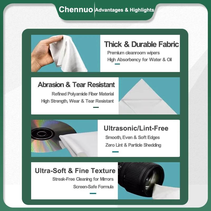 Lint-Free Polyester Cleanroom Wipes 4x4/6x6/9x9 for UV Printer Maintenance, Phone Screen Repair, Camera Lens & Electronics Clean