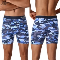 5 pièces ensemble mi-long camouflage coton marque Boxer Shorts pour hommes sous-vêtements respirant mâle caleçons slips Boxershorts glisse culotte 3
