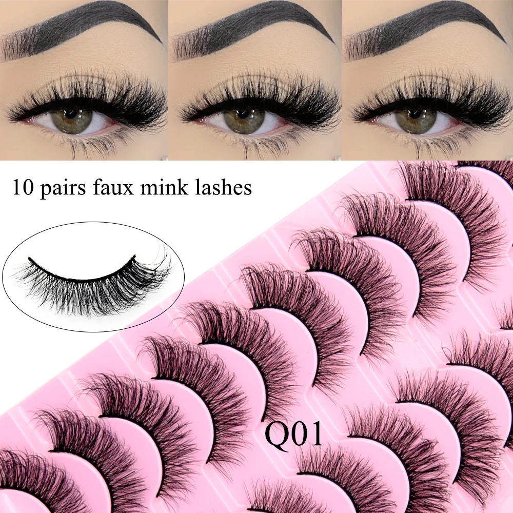 Visofree310PairsFauxMinkLashesMakeUpEyelashesThickFalseCils