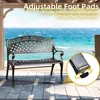 2-Person Patio Garden Benches for Outdoors, Metal Frame Patio Bench for Porch Backyard,39.4’’ Cast Aluminum Outdoor Bench 5