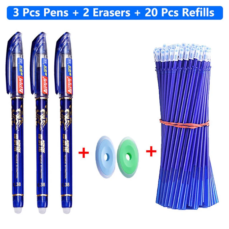 Gel Pens Retractable Gel Pens Erasable Neutral Pens Color Pen Set Ballpoint Pen Colored Pens Erasable Gel Pens Erasable Pens 25 Pieces/Set Gel Erasable 0.5mm Neutral Pen Blue Black Red Ink