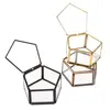 1pc New Geometrical Clear Glass Storage Box Jewelry Box New Fashion Wedding Bridal Ring Box Candy Box Gift Box 2