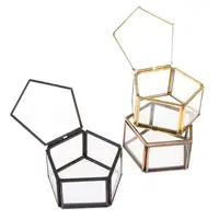 1pc New Geometrical Clear Glass Storage Box Jewelry Box New Fashion Wedding Bridal Ring Box Candy Box Gift Box 2