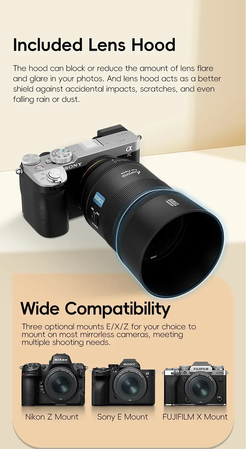 SIRUI Aurora 35mm 85mm F1.4 Auto Focus Camera Lens Telephoto Prime Portrait Lens