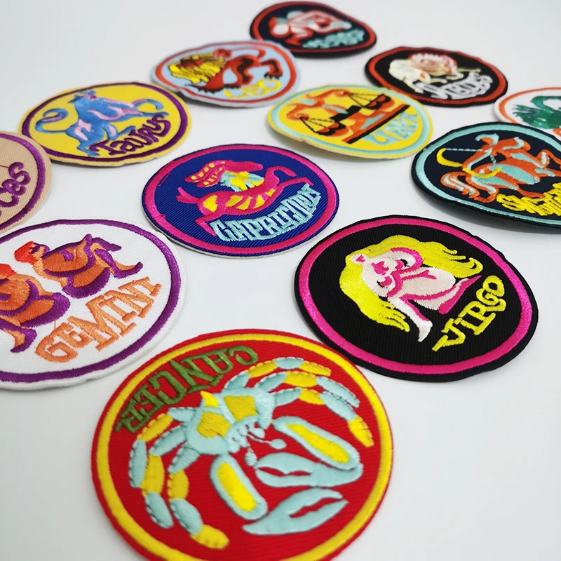 

Round Animal Embroidery Patches DIY, Decorative Badge, Ironing Cloth Patch