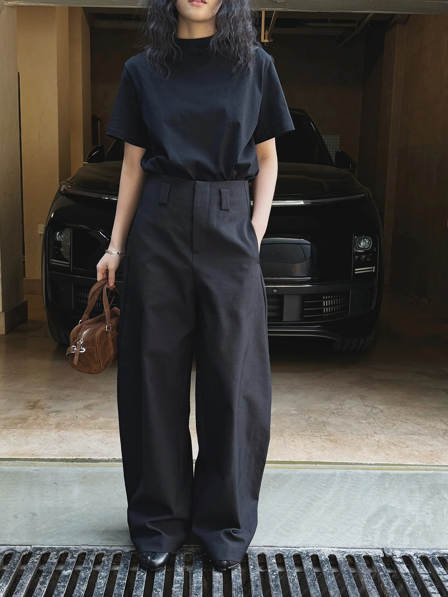 [LANMREM] Office Lady Suit Wide Leg Pants For Women High Waist Solid Color Female Casual Trousers 2025 Spring New 26Z1277
