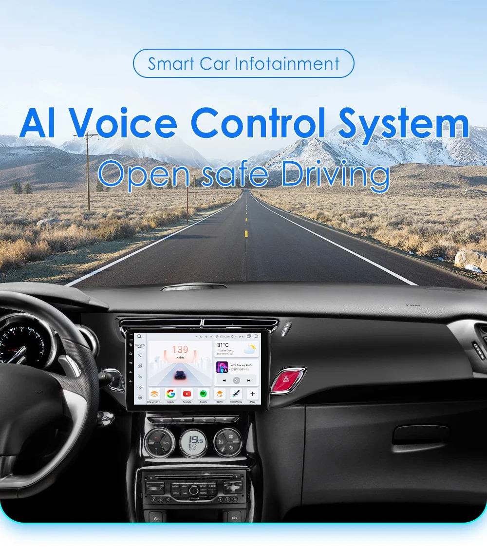 Autoradio Android 14 9 Pollici Per Citroen C3 DS3 2010-2016 - Touch Screen, CarPlay Wireless, Telecamera Posteriore, GPS E Comandi Al Volante (1G+32G)