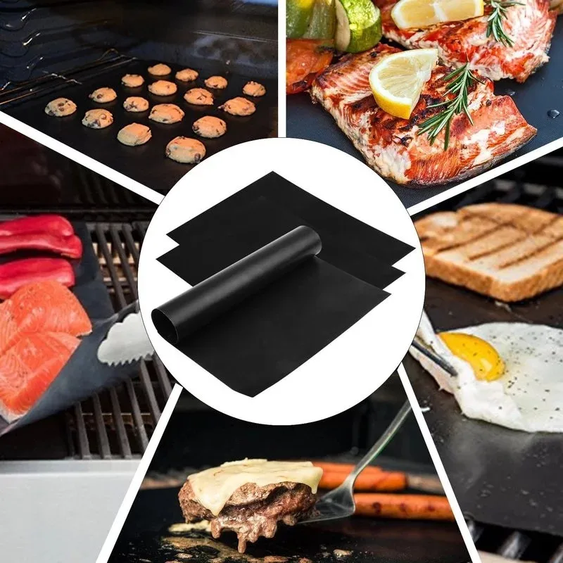 44x33cm Reusable Non-stick BBQ Grill Mat 0.08mm Thick PTFE Barbecue Baking Liners Cook Pad Microwave Oven Tool grill mat