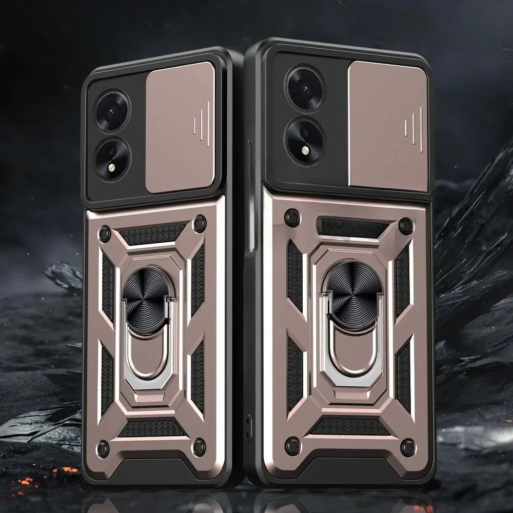 Durable Armor Case with Ring Magnetic Holder and Stand Functionality