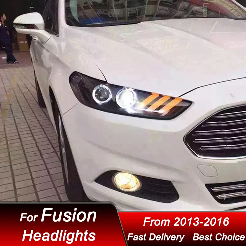Car styling Headlights For Ford Fusion Mondeo 2013-2016 Mustang style full LED Headlamp Assembly Projector Lens Accessories Kit - Image 4