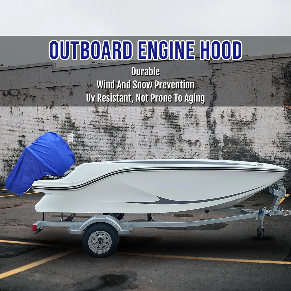 420D 6-225HP Boat Full Outboard Engine Cover Protection Waterproof Sunshade Dust-proof For 6-225HP Motor Blue