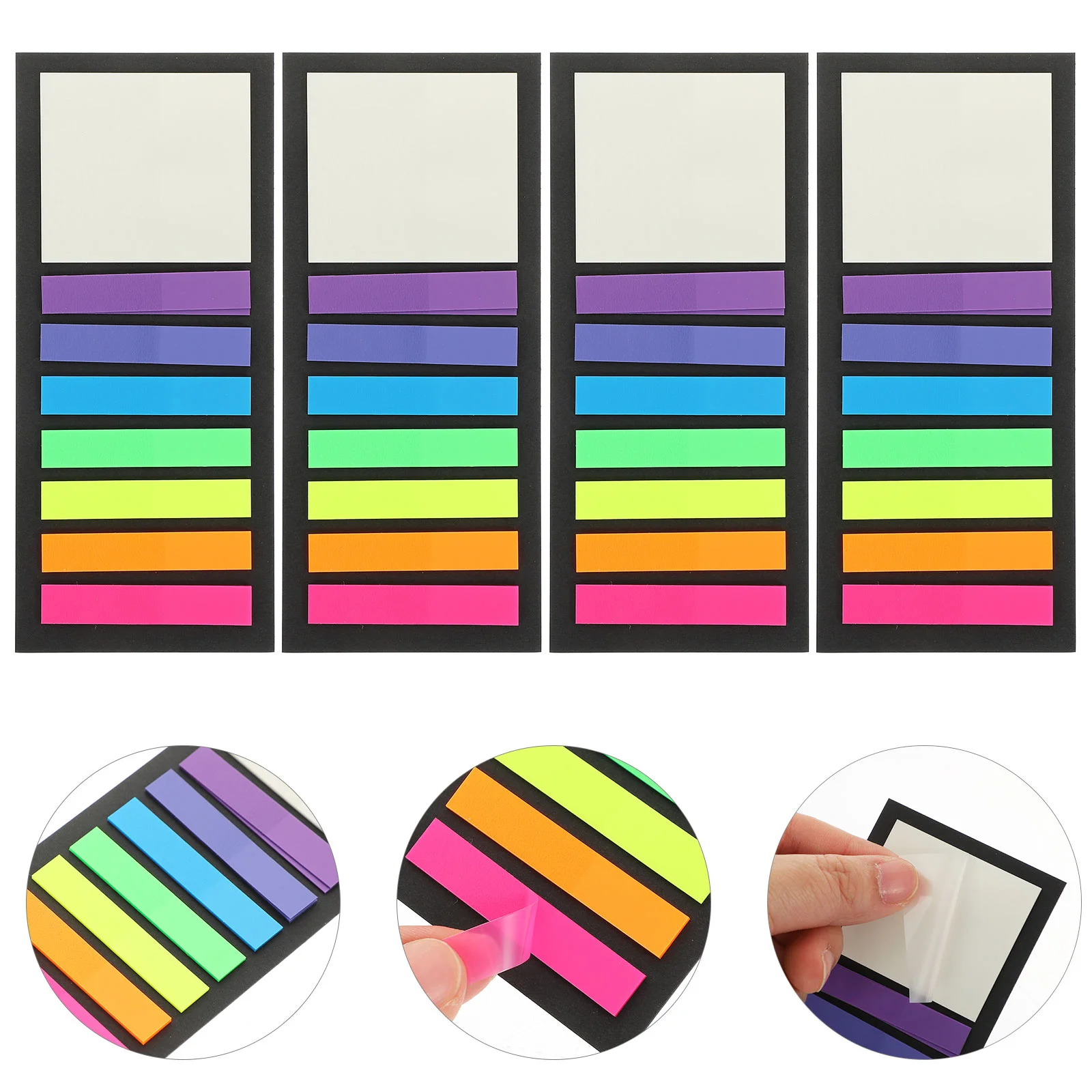 

4 Books Ultra Thin Index Stickers Tabs for Fluorescence Office Products The Pet Annotating