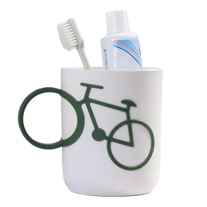 W kształcie roweru kubek łazienkowy wielokrotnego użytku do gardła baterie łazienkowe dla dzieci niezniszczalne przybory toaletowe kubek na szczoteczki do zębów akcesoria do toalety