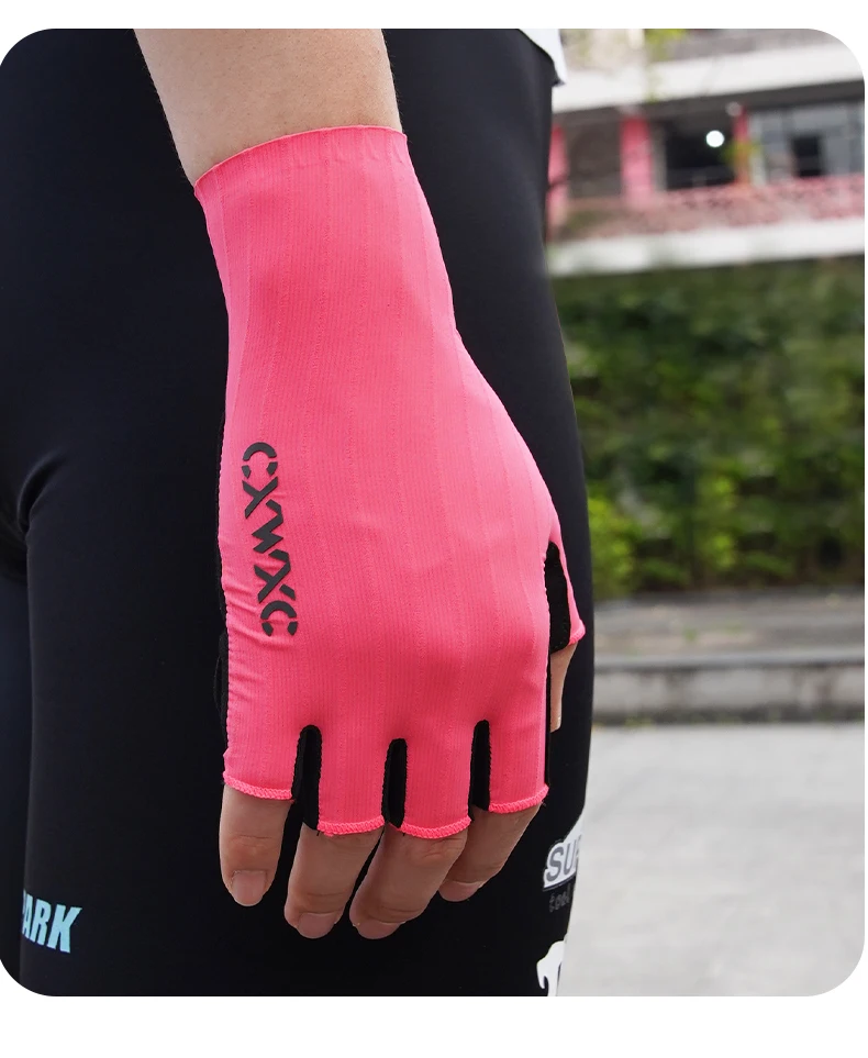 CXWXC Radfahren Kurze Handschuhe Sommer Atmungsaktive Fahrradhandschuhe MTB Rennrad Halbhandschuhe Elastisk Rutschfeste Stoßdämpfende Handflächenpolster – Detail 19