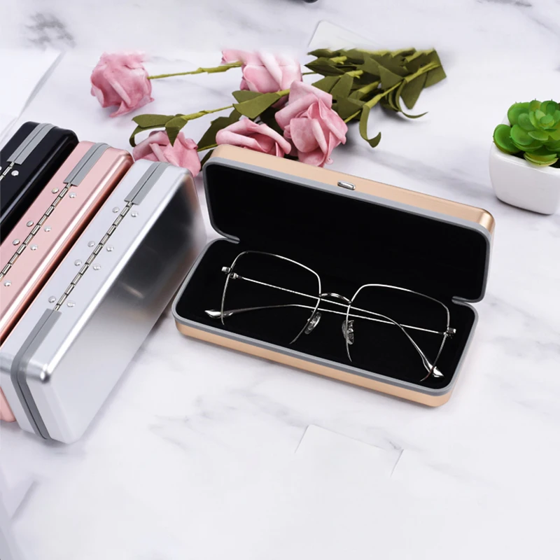 Metal Hard Shell Men Glasses Case Eyeglasses Case Spectacle Box Myopia Box