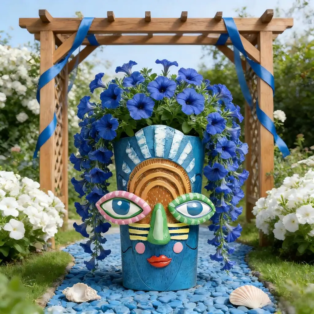 Artistic Face Planter Pot for Indoor and Outdoor Decor