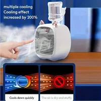 Ventilateur climatiseur portable mini, ventilateur électrique, atomiseur de bureau, 1200 mAh, climatiseur à 3 vitesses, ventilateur refroidi par eau, USB 5