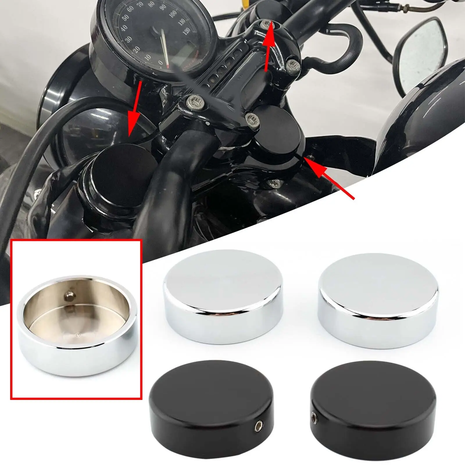 Coperchi Forcella Superiore Tappi Per Harley-Davidson Xl1200 Xs/S/C/X Forty Eight 1988-15