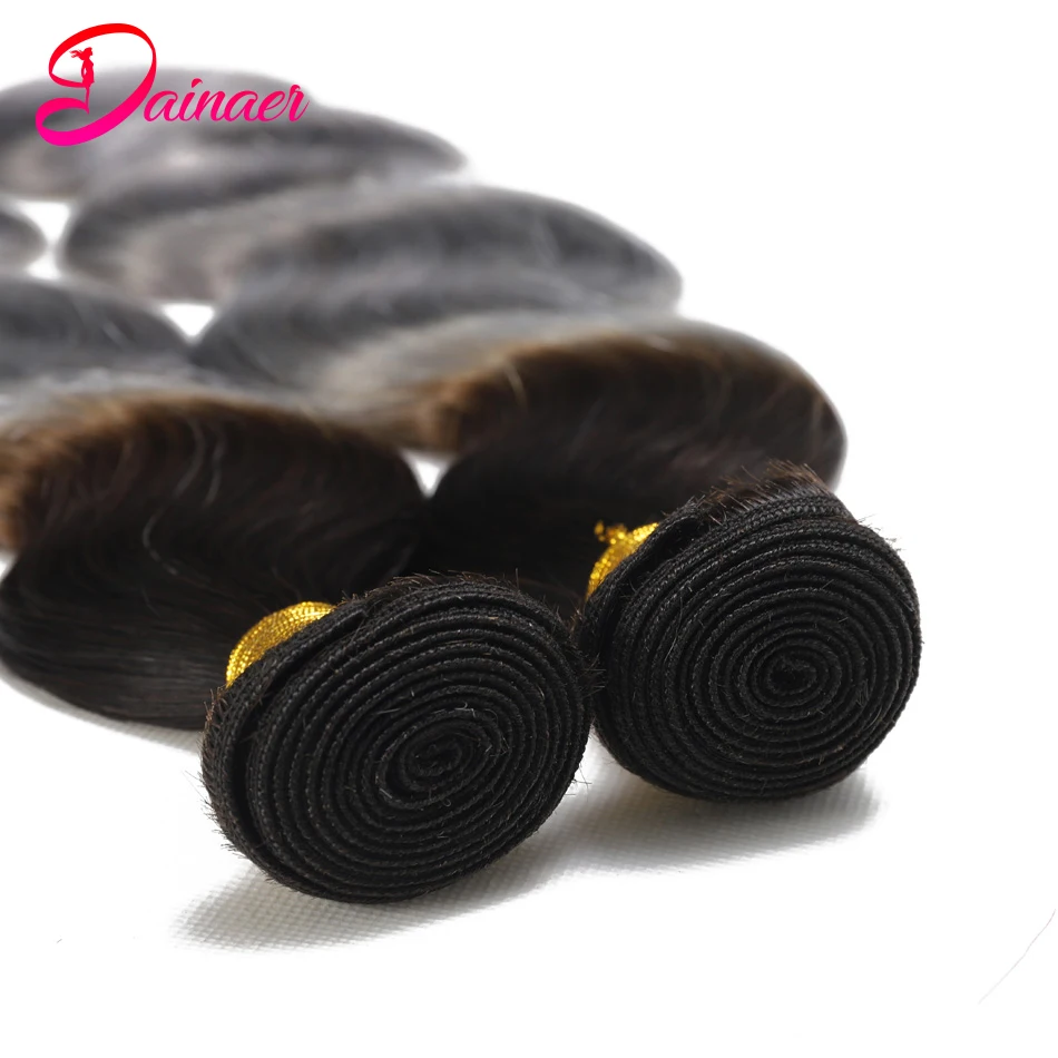 1B Silver Body Wave Bundles Human Hair 1/3 PCS Ombre Grey Two Tone Hair Extensions Remy Human Bundles New Fashions