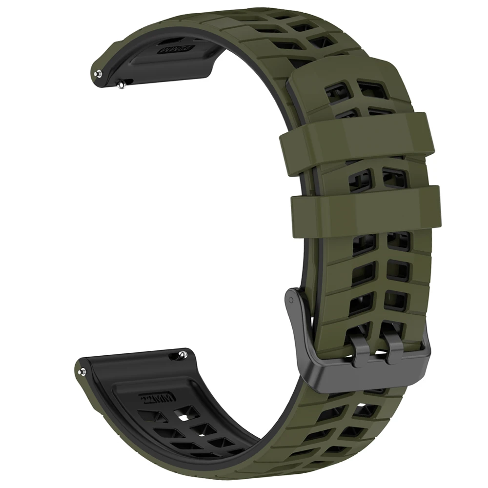 Breathable Silicone Sport Watch Band, 22mm