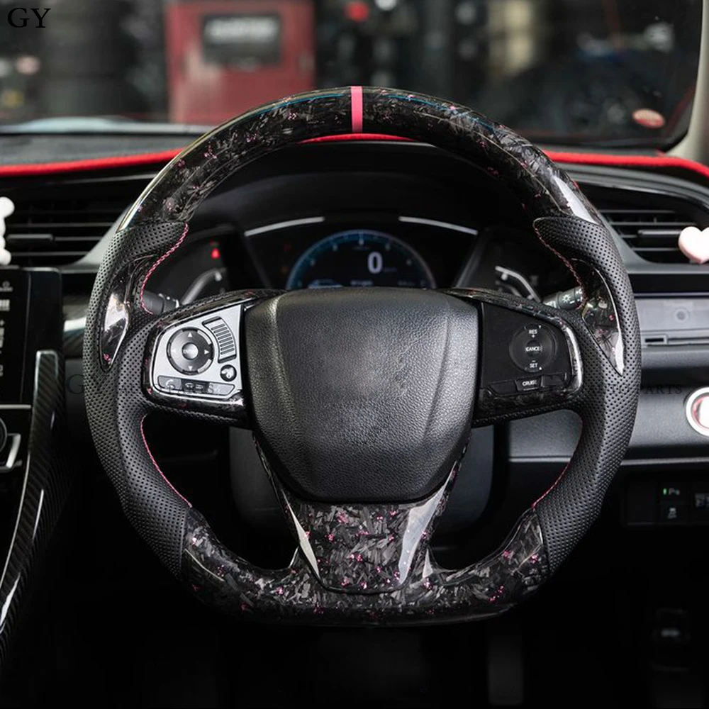 

Рулевое колесо из углеродного волокна для Honda Civic 2016 2017 2018 2019 2020 2021 2022 2023