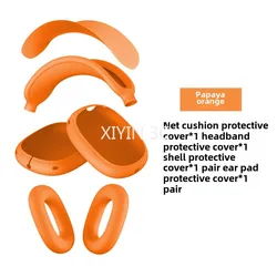 Orange Silicone Protective Cover for AirPods Max/2 - Four - in - One Design, Anti - Fall and Dust - Proof (Orange Color B)