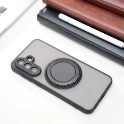 360° Rotating Bracket Shockproof Phone Case - Durable Hard PC Protective Cover - Galaxy S25 Edge (Black)