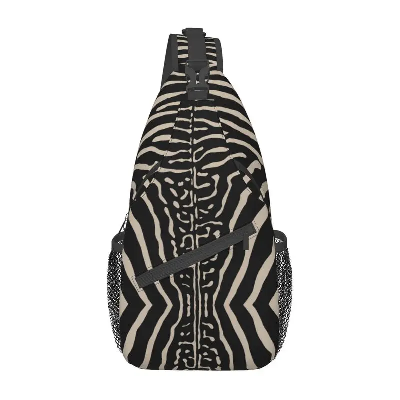 

Zebra Stripes Print Skin Hide Texture Sling Bags for Traveling Men Cow Texture Hide Chest Crossbody Backpack Shoulder Daypack